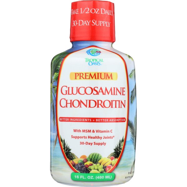 Tropical Oasis Liquid Glucosamine Chondroitin w/ MSM and Vitamin C for maximum absorption (16 oz) Liquid