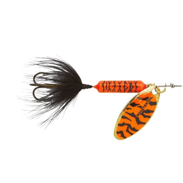 Yakima Bait Wordens 208-ORT Rooster Tail in-Line Spinner, 2 1/4", 1/8 oz, Orange Tiger