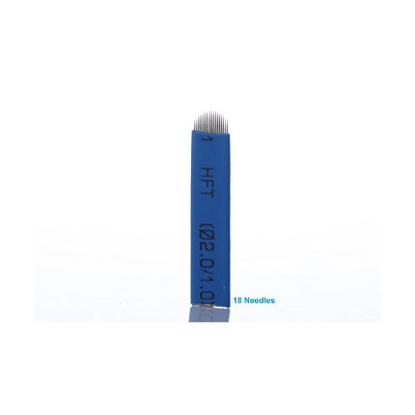 Yimart® 50 Pieces Blue Permanent Makeup Tattoo Needles Manual Eyebrow Microblading 18 U-Shape Needles