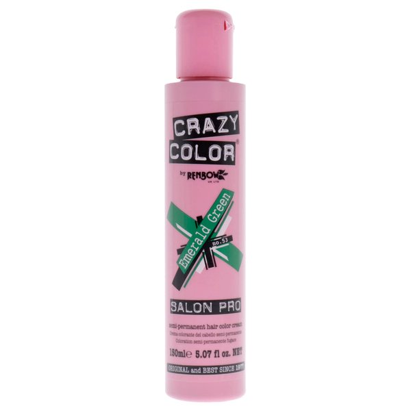Crazy Color Crazy Color Salon Pro Semi Permanent Hair Color - 53 Emerald Green Hair Color Women 5.07 oz
