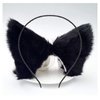 Cat Ears Headband Hair Clips Fox Ears Hair Bands Barrettes Women Furry Kitty Kitten Cat Headpiece Hairband Hair Hoop Halloween Party Decoration Cosplay Costume Handmade Hair Accessories Black Black