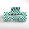 Checkered Hair Claw Clips,Pack of 3,Vintage Green/White Checkered Claw Clips Cellulose Acetate Banana Clips,Nonslip Hair Clamp for Women Girls (Green)