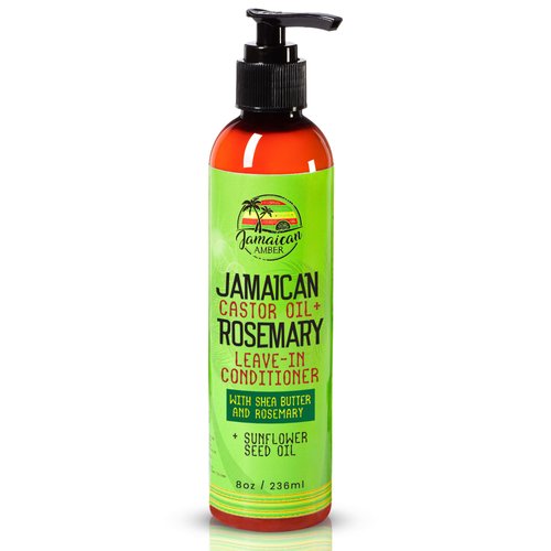 Rosemary Leave In Conditioner - 8 fl oz / 230 ml – Moisturizing Conditioner, Nourishes, Promote Hair Growth, with Castor Oil, Shea Butter, Seed Oil, by Jamaican Amber
