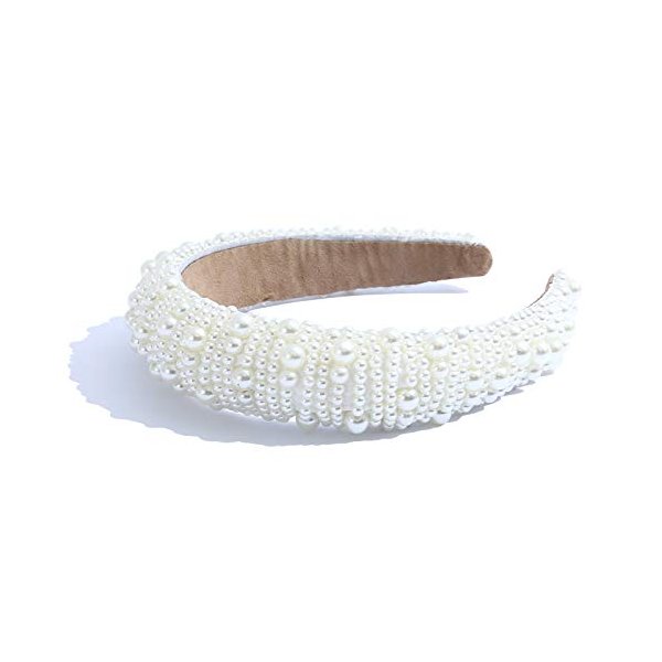 FEDANS Pearl Headbands for Women Bulky Fashion Head Band Design Bridal Elegant Wedding Headwear Wide Hairbands For Girl