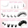 200D Fluffy Lash Clusters with Bottom Lashes 12-20mm Lashes Cluster Thick Eyelash Clusters Volume Lash Extension Fluffy Cluster Lashes Wispy Individual Lashes Eyelash Extension by FOINEMYED