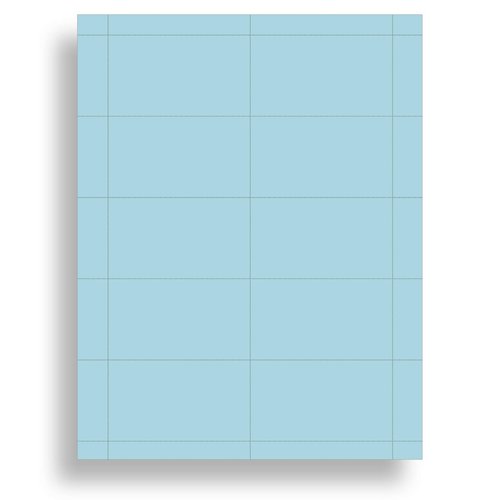 Colored Business Cards - 25 Sheets / 250 Business Cards - Inkjet & Laser - 10 per sheet (Plain Blue)