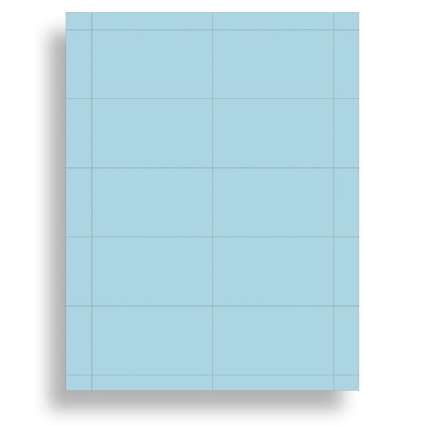Colored Business Cards - 25 Sheets / 250 Business Cards - Inkjet & Laser - 10 per sheet (Plain Blue)