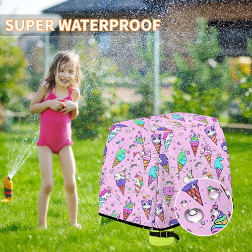 Kids Water Table Cover Unicorn Water Play Table Cover for Step2 Rain Showers Splash Pond Water Table Waterproof Outdoor Water Table Toys Cover for Toddler (Pink)