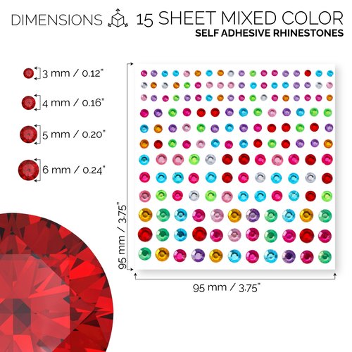 FACEGEM LONDON 15 Sheet Face Gems Rhinestone -SELF ADHESIVE- Rhinestones for Eyes Face Body Nails, Face Glitter, Nail Gems Rhinestone, Face Jewels Rhinestone for Party, Rave Festival, Make up