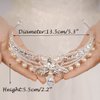 JWICOS Silver Pearl Tiara Crown for Women Crystal Headband Headpiece Princesss Crown Tiara for Brides Bridal Wedding Tiara for Prom Pageant Gift (Silver)