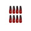 MISUD Press on Nails Long, Coffin Nails Ballet Ballerina Fake Nails, Glossy Glue on Nails, Goth Black Red Ombre Artificial Nails, Vintage Design Full Cover Acrylic Nails for Women and Girls 24 Pcs
