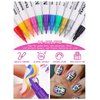 12 Color 3D Nail Art Pens Set, Kalolary Nail Polish Pens Nail Point Graffiti Dotting Pen Drawing Painting Liner Brush for DIY Nail Art Beauty Adorn Manicure Tools(A)