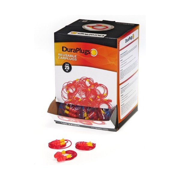 Liberty Glove & Safety 14271 DuraPlug Corded Disposable Reusable Earplug with 25 dB NRR (Case of 100 Pairs)