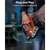 Wireless Guitar System 2.4GHz with 6 Channels Rechargeable Audio Wireless Guitar Transmitter Receiver for Guitar Bass Electric Instruments