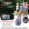 3DTriSport Walking 3D Pedometer with Clip and Strap, Free eBook | 30 Days Memory, Accurate Step Counter, Walking Distance Miles/Km, Calorie Counter, Daily Target Monitor, Exercise Time (Stealth Black)