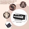STFALI Chunni Clips with Safety Pins 12 pcs, Chunni Clips Hair Clips Suit for Hair Pins for Styling Hair Extension Clips Wig Grip Hijab Pins, Hair Pin Clips Indian for Woman, Black+Gold+Brown+Silver
