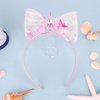 BAHABY Birthday Princess Party Decorations Mermaid Crown Pink Bow Headband Little Mermaid Costume Rhinestone Hair Accessories for Girls