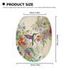 Garucesta Toilet Lid Cover Dirt Resistant Decorative Toilet Lid Dust Cover Machine Washable Easy to Use Bathroom Home Decor 17.3 x 13 Inch, Hummingbird Retro Floral