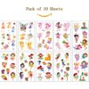 SIX VANKA (Pack of 10 Sheets) Floral Fairy Waterproof Temporary Tattoo Stickers for Kids Boys and Girls, Party Favors Decorations