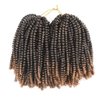 Ombre Spring Twist Hair 8Inch Crochet Braids Short Curly Synthetic Braiding Hair Extensions Low Temperature Fiber 30Strands /pack 3packs sale (T27)