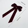 Jseng 4PCS Velvet Hair Bow for Women, Velvet Bow Hair Clips, Beige Khaki Burgundy Black Ribbon Bows for Hair Metal Clips