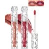 Glitter Lip Gloss Liquid Lipstick-2Pcs Diamond Shimmer Matte Lipstick, Sparkling High Pigment Longlasting Waterproof Smudgeproof Non-Stick Cup Lipstick, Bold Shiny Lipgloss for Women Girl Makeup-03+04