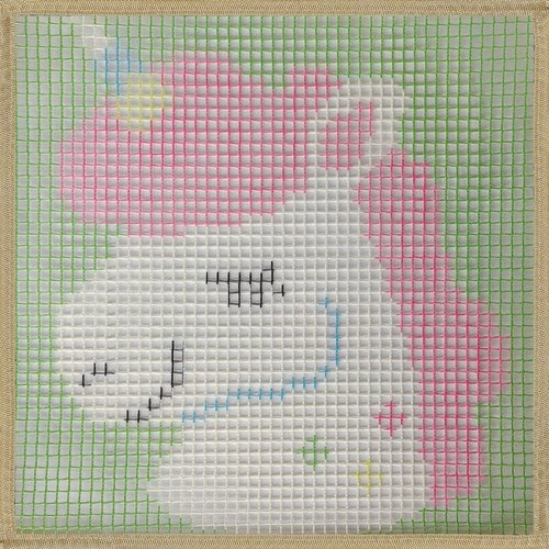 DL-YTG Latch Hook Kits Rug Unicorn Crochet Yarn Cushion Colour Pre-Printed Canvas Cover Rug Needlework DIY Hook and Latch Kit Christmas Home Decoration 30x30cm/12 X12in