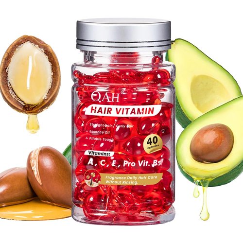 Hair Treatment Serum, Hair Vitamin Serum Capsule, Hair Growth Treatment with Argan Macadamia Avocado Oils, Vitamins A C E Pro B5, No Rinse and Safe for All Hair