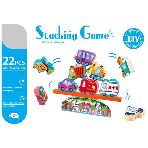 838 JAQI Stacking Game Traffic Balance Toys Montessori Toddlers Learning Alphabet Word Christmas Birthday Gifts Toys for Boys Girls Kids