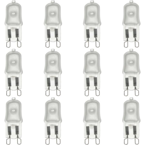 Sunlite Q25/FR/G9/120V/12PK Halogen 25W 120V Q25 Single Ended Capsule Light Bulbs, Frosted Finish, 3200K Bright White, Bi-Pin (G9) Base, 12 Pack