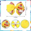 Estivaux 4 PCS Welcome Back to School Hair Bows for Girls, Apple Book Hair Clips Red Yellow Grosgrain Ribbon Bows First Day of School Hair Accessories for Girls Kindergarten Party Favor Supplies