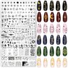 Whaline 6Pcs Sun Moon Star Nail Plates Stamping Set Groovy Stamp Templates Nail Art Plates for DIY Print Manicure Salon Design Gift Supplies