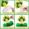 Sabary 12 Pcs Green Gold Happy Birthday Decoration Gold Honeycomb Centerpieces Party Supplies Balloon Crown Paper Centerpiece Table Decorations Royal Table Centerpieces for Men Women Party