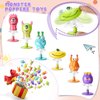 Deekin 24 Pieces Big Eye Animal Toys Spring Launchers Toys Jumping Toys Bouncy Christmas Party Favors for Boys and Girls Classroom Prizes Return Goodie Bag Fillers, 6 Styles