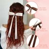 6PCS Hair Clips, Hair Ribbons, Women Hair Clip for Girl, Cute Clips Bows, Hair Ribbon Soft Bows for Female Thick Thin Hair, Bow Clips Accessories, Hair Bows Barrette Hairpin with Long Tail, Barrettes
