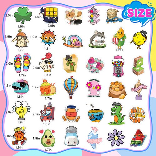 BLIJOLA 300Pcs Water Bottle Stickers for Teens Girls, Waterproof Vinyl Stickers for Kids Laptop Skateboard Cute Trendy Stickers Pack Teachers Vsco Decals for School Party Favor
