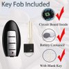 Smart Key Fob Keyless Entry Fits for Nissan Versa Sentra 2013 2014 2015 2016 2017 2018 2019 Proximity Remote Control Key Replacement CWTWB1U840 285E3-3SG0D 4 Buttons
