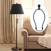 Helunsi 8 Inch Lamp Harp, 2 Set Black Lamp Shade Harp Holder with Finial, DIY Detachable Replacement Lampshade Adapter Harp Bracket Hardware for Table & Floor Lamps Accessories Parts Repair - Metal
