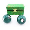 JapanBargain 3298, Chinese Baoding Balls Hand Exercise Therapy Balls Stress Reliefe Balls, Taichi Pattern, Green Color