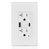 Leviton GUAC2-W 20A SmartlockPro Self-Test GFCI Combination with Type A & Type-C USB In-Wall, USB Charger for Smartphones and Tablets