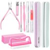 Manicure Kit, Nail Care Nail Prep Manicure Set with Cuticle Trimmer, Cuticle Pusher, Cuticle Softener for Nails, Cuticle Oil, Cuticle Remover, Nail File, Cuticle Nippers Nail Prep Kit (HJ-NAT249)