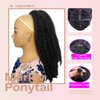 VAVANGA Marley Hair Ponytail Drawstring 18-inch Synthetic Braiding Hair Afro Kinky Ponytail for Black Women Quick Wrap Pony Jamaican Marley Twist Braid Drawstring Ponytail Hair Extensions(#1B, 18inch)