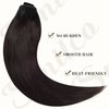 Invisible Wire Hair Extensions Human Hair 18 Inch 95g Hair Extensions Natural Straight Wire Hair Extensions with Transparent Fish Line Invisible Hairpiece(1B#Natural Black)
