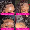 BABOSHOW 26 Inch 13x6 Deep Wave Lace Front Wigs Human Hair 200% Density Curly Wig Human Hair Glueless Deep Wave Frontal Wig 13x6 HD Curly Lace Front Wigs Human Hair Pre Plucked with Baby Hair