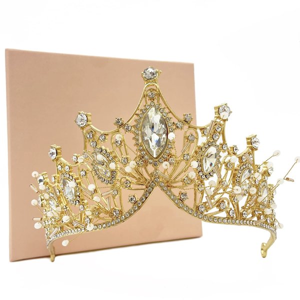 Wedding Crown for Bride Rhinestone Princess tiara for Women Prom Queen Crown Pageant-Bridal Wedding Crown Women's Fashion Headbands