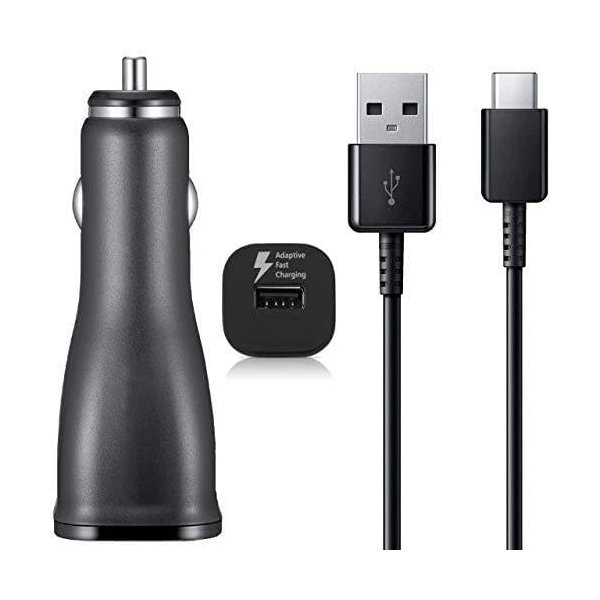 Turbo 15W [2Pack] Car Chargers Compatible with Microsoft Lumia 950 Dual SIM with Fast 15W Quick Charging Plus Detachable Hi-Power USB Type-C Cable! (Black)