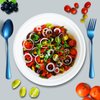 Blue Spoons and Forks, KITWARE 24 Pieces Silverware Set Service for 12, Color flatware, Stainless Steel CutleryTableware for Home, Travel, Hotel, Resturant, Dishwasher Safe