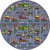 Champion Rugs Race Track City Traffic MAP Non Slip/Gel Back Area Rug (8 FT X 8 FT (Round))