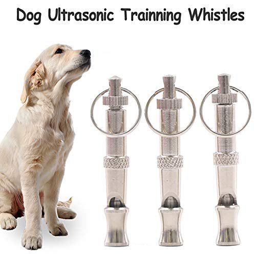 VizGiz 3 Pack Dog Whistle Training to Stop Barking to Make Dogs Come to You Ultrasonic Sound with Adjustable Frequencies Sit Down Recall Repel Silent Bark Control Tool