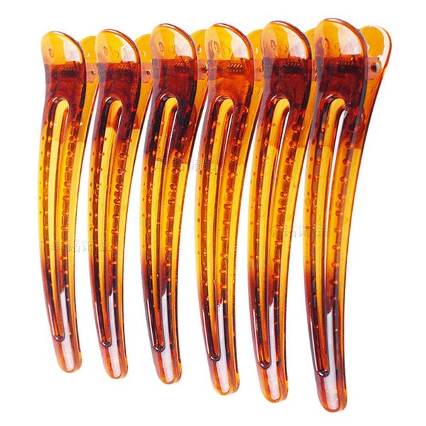 12PCS Plastic Duck Bill Teeth Hair Clips Non Slip band Clips Alligator Bows Hair Clips Professional Hairdressing Salon Hair Barrettes For Hair Styling and Sectioning (Length:4.7'', Brown)